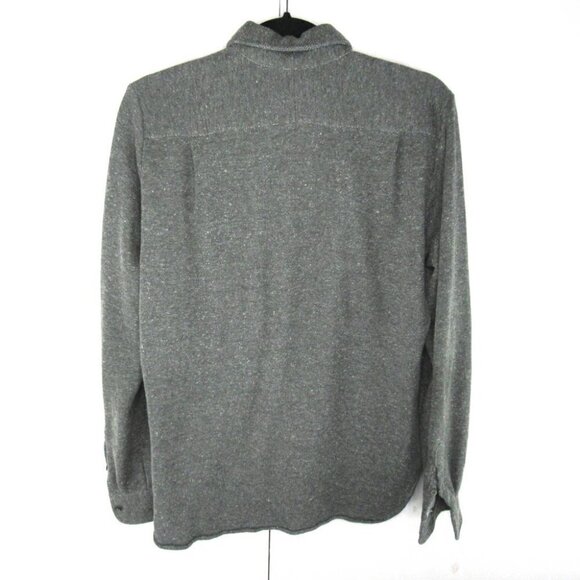 TIMO WEILAND Gray Knit Terry Button Up Shirt - Picture 4 of 5